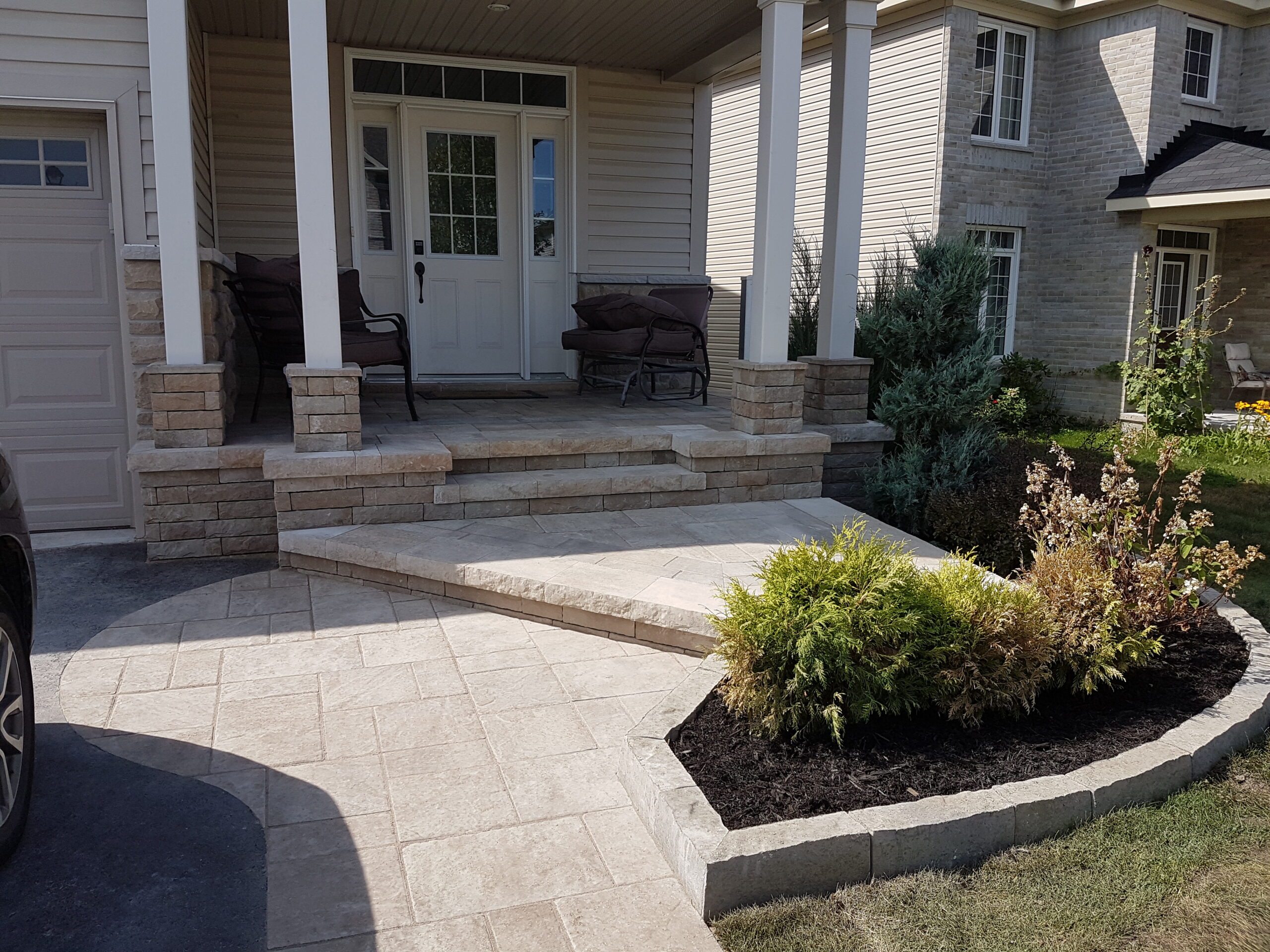 Interlock walkway and landscaping
